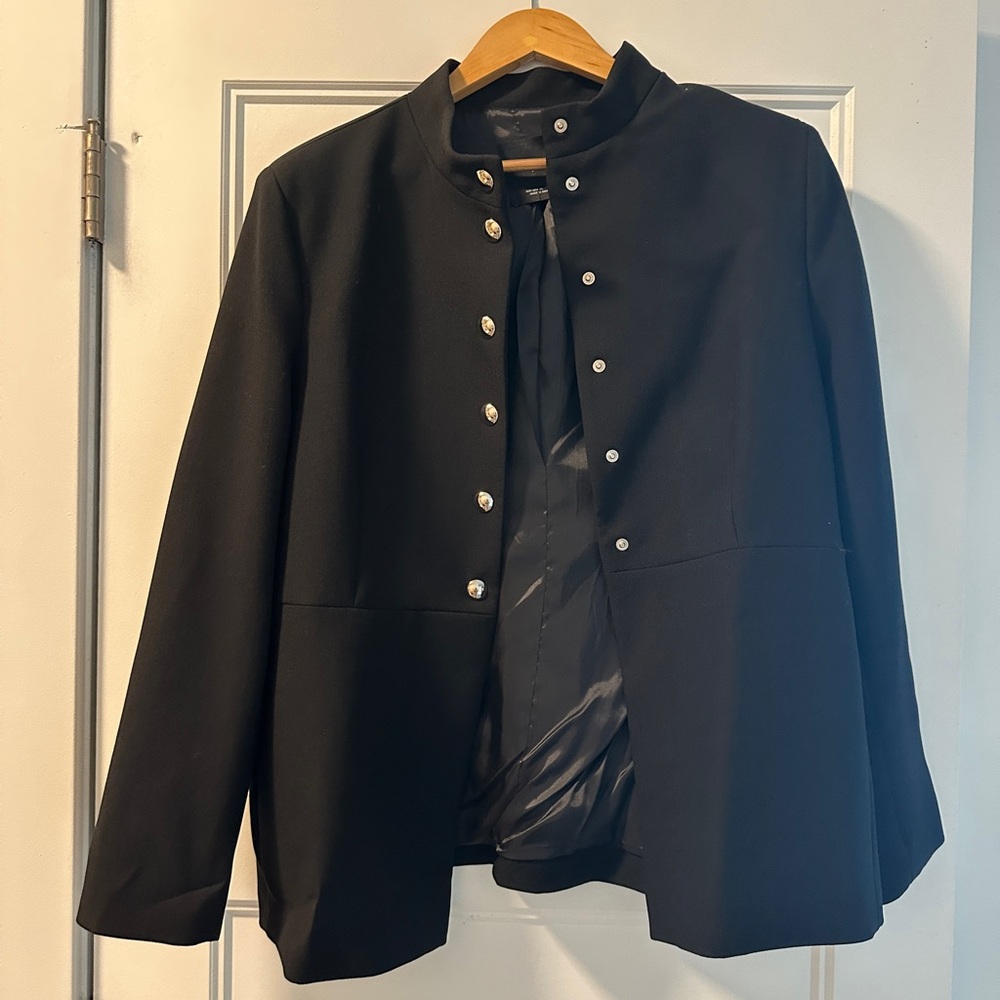 Mango Black Women's Blazer with Silver Buttons